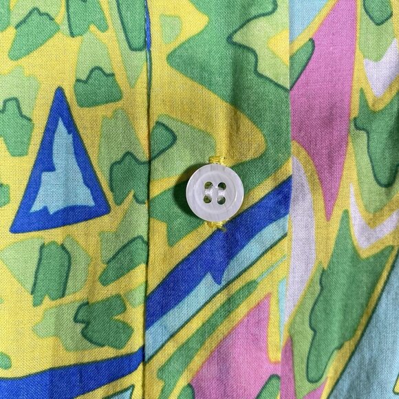 Zara Maxi Shirt Dress M Printed Colorful Vibrant Maximalism Lightweight Tiered - Picture 7 of 16